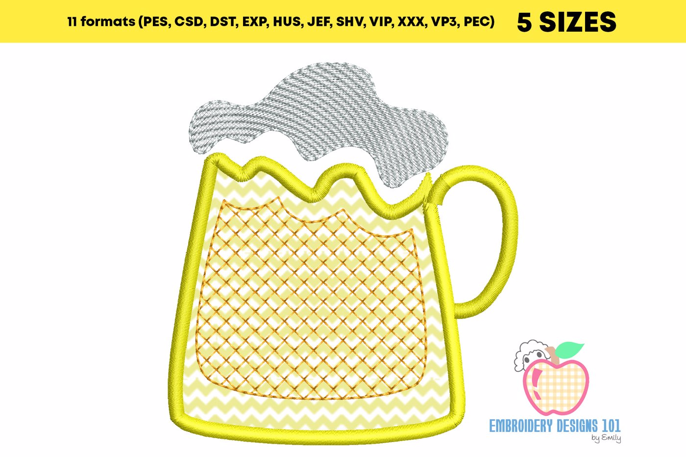 Beer Mug with Froth applique