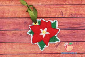 Christmas Poinsettias ITH Ornament