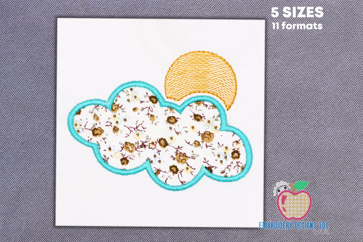 Cloud with Sun Applique