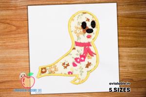 girl seal embroidery applique