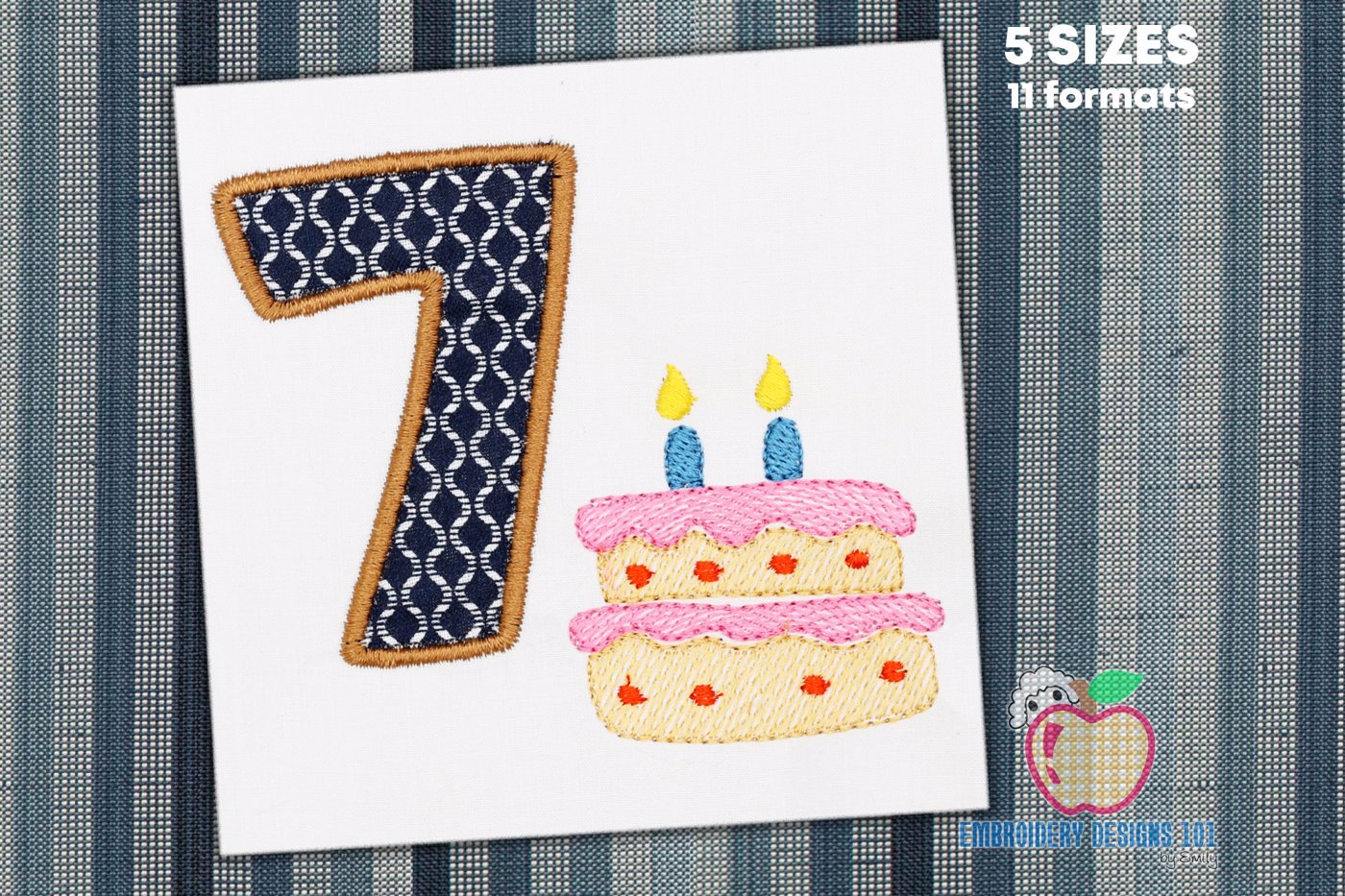 My 7th Birthday Applique Design