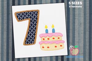 My 7th Birthday Applique Design