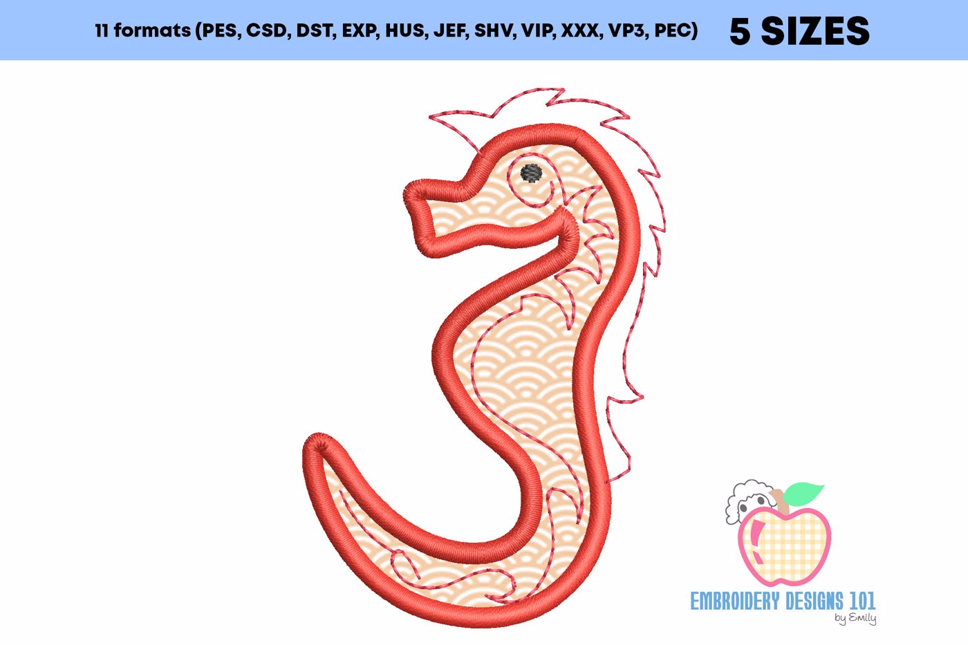 Sea Horse Applique Design