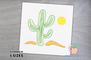 Cactus in Desert Embroidery Applique