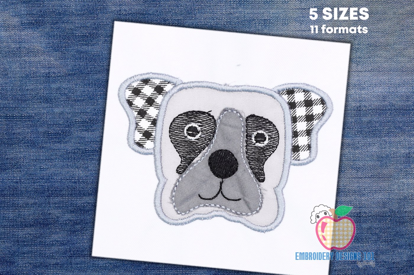 Dog Head Applique Design