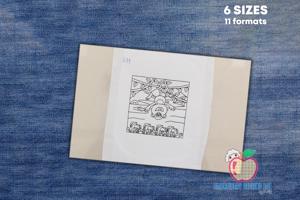 Monkey On The Tree In Jungle Bean Stitch