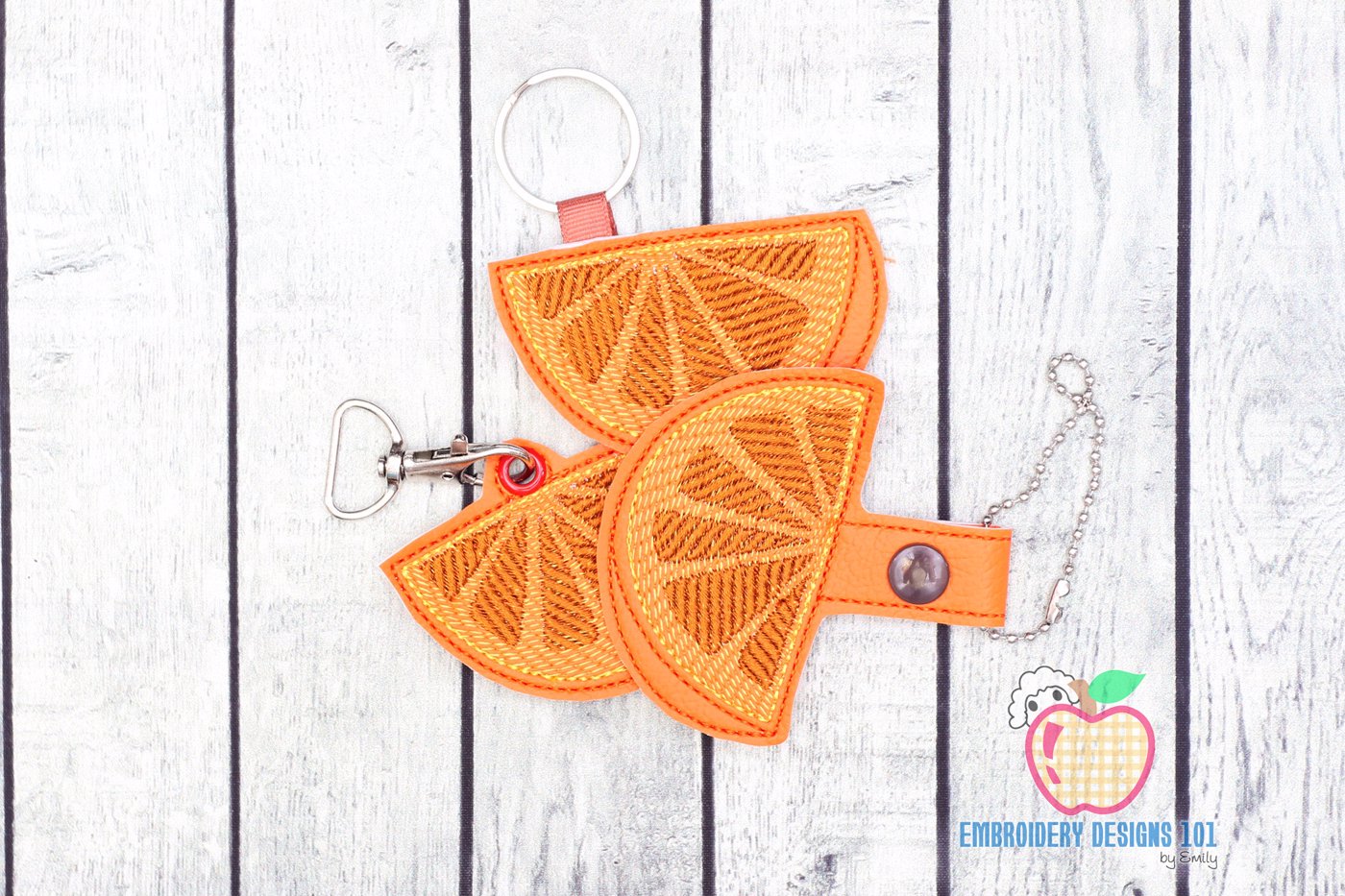 Orange Slice ITH Key Fob Pattern