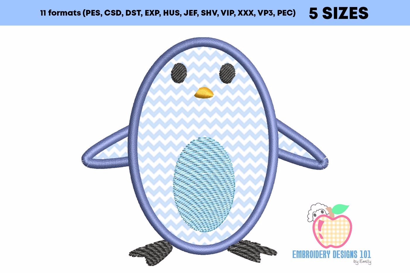 Little Penguin Embroidery Applique Designs