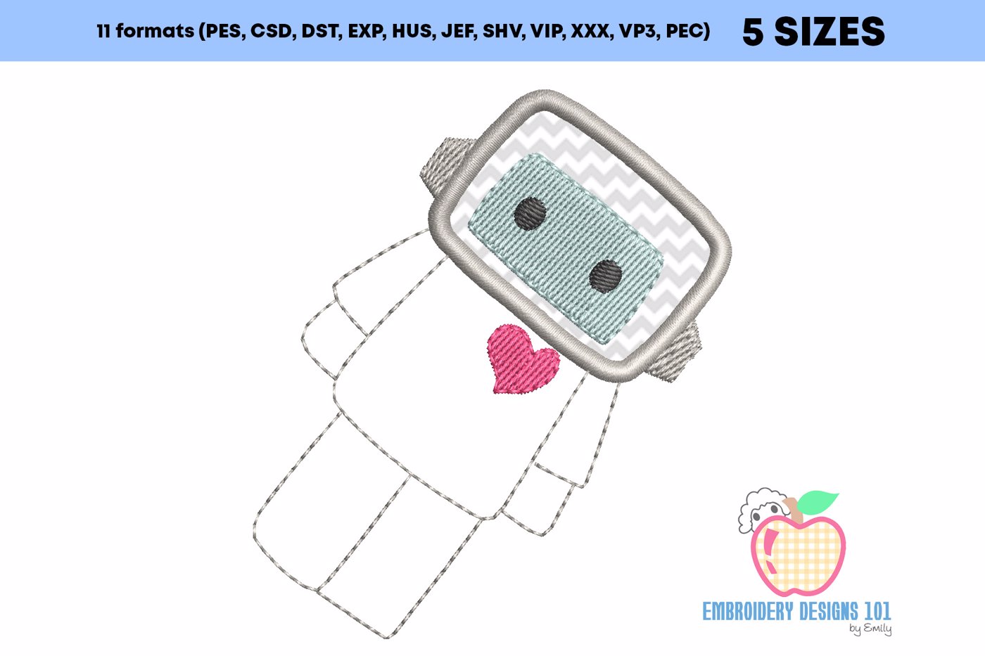 Robot with Heart Applique