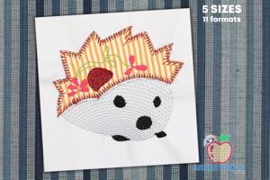 Hedge Hog With Design On Back Applique