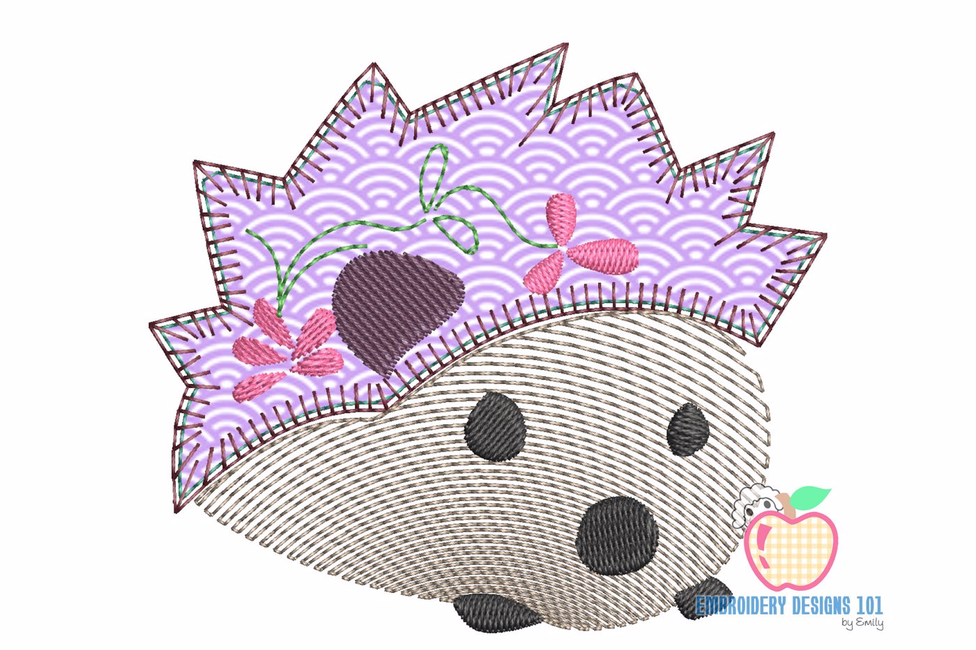 Hedge Hog With Design On Back Applique