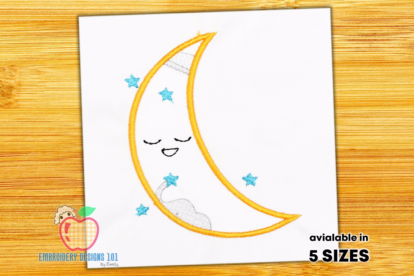 Moon In Sleeping Position Applique Pattern