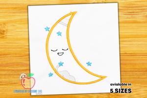 Moon In Sleeping Position Applique Pattern