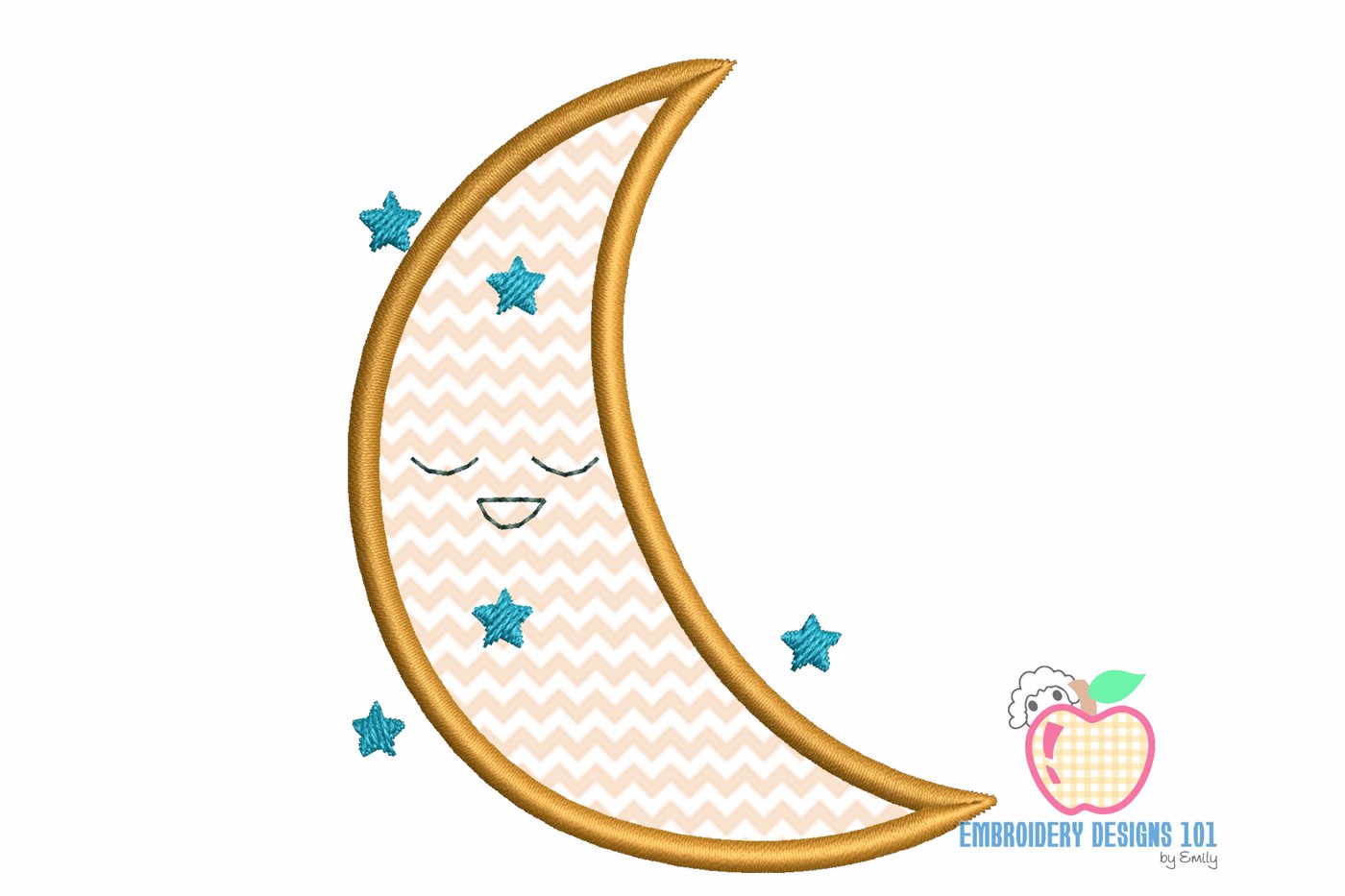 Moon In Sleeping Position Applique Pattern