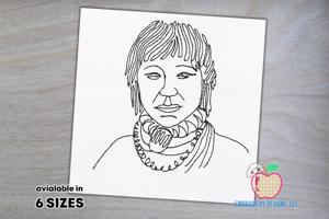 A sketch of the African woman Line Art