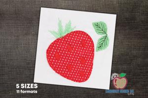 Strawberry with Leaf Applique Design