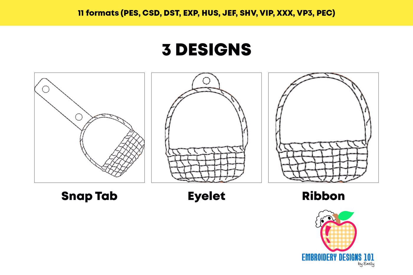 Wooden vegetable basket In The Hoop Keyfob