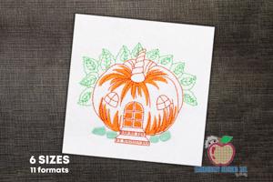 Pumpkin Castle Sketch Embroidery
