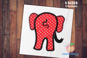 Cartoon elephant showing tail Embroidery design