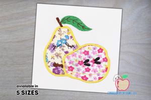 Two Pear With The Close Eyes Applique Pattern