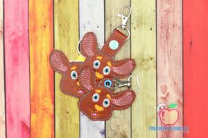 Cartoon Kangaroo Head ITH KeyFob Snaptab