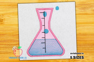 Chemistry Flask Applique Design