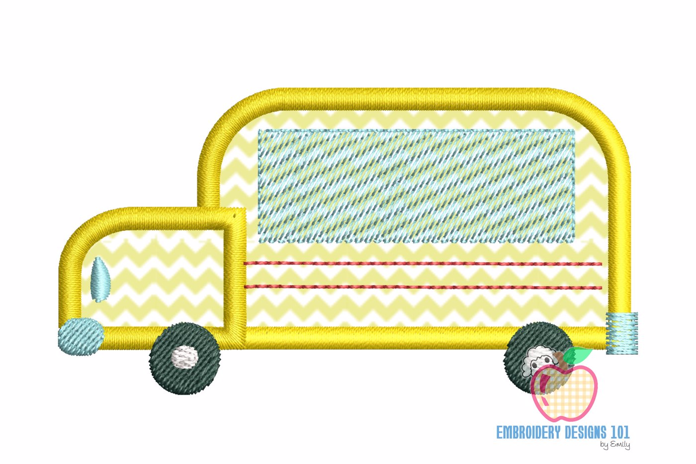 School Bus For kids Applique Pattern