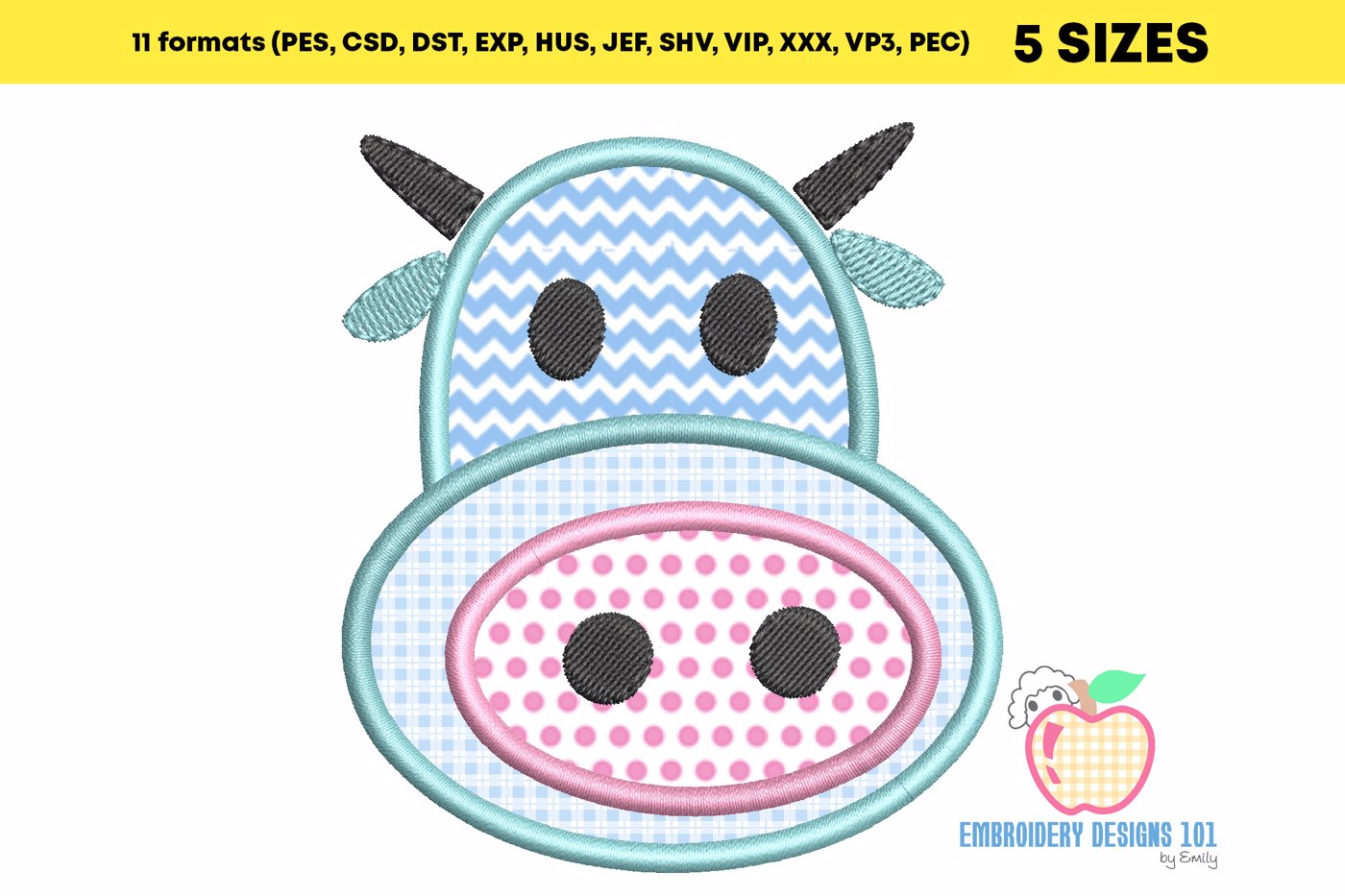 Big Cow Mouth Embroidery Design