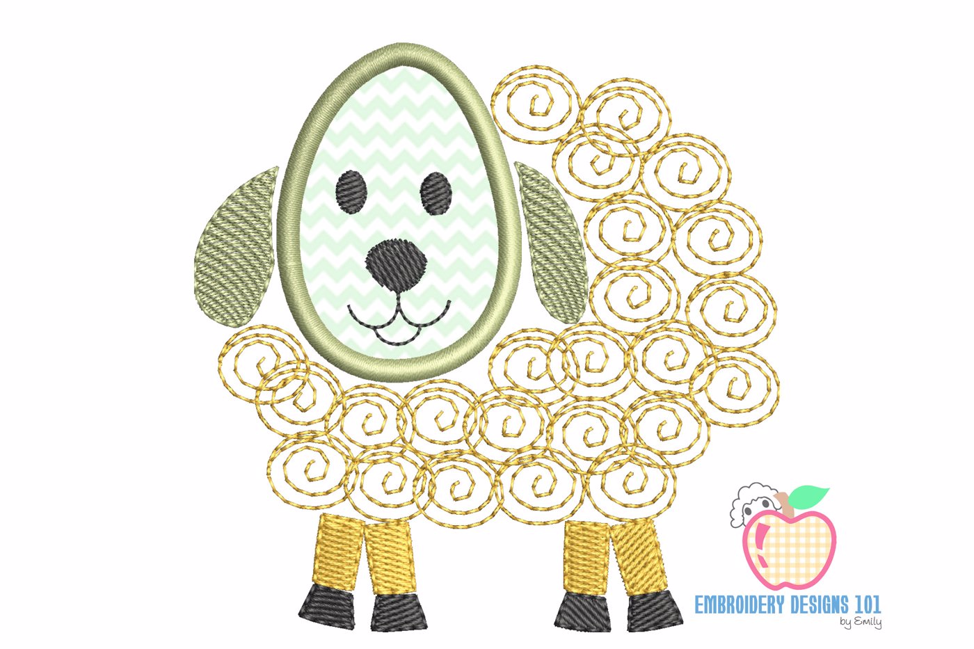 Black Sheep Pattern Applique Design