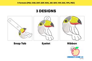 Toucan Bird Keyfob Keychain ITH