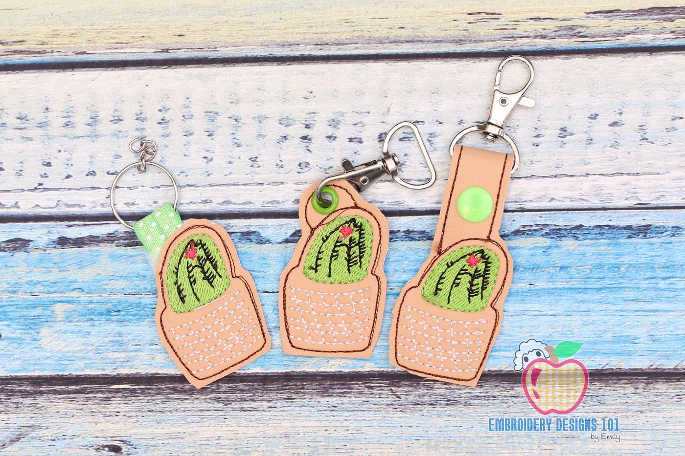 Cute Cactus plant ITH Snaptab Keyfob Design