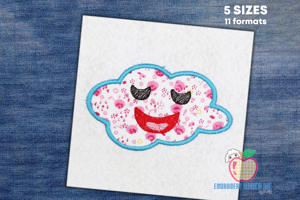 Cartoon Cloud Applique Design