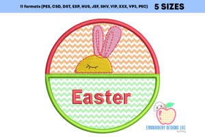 Easter Peeking Bunny Applique Pattern