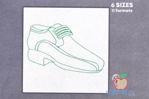 Leather Male Shoes Sketch Embroidery