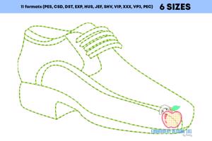 Leather Male Shoes Sketch Embroidery