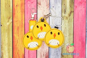 Cute Yellow Chick In The Hoop Keyfob