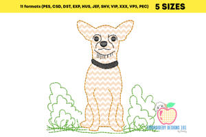 Applique Design Of Chihuahua Dog