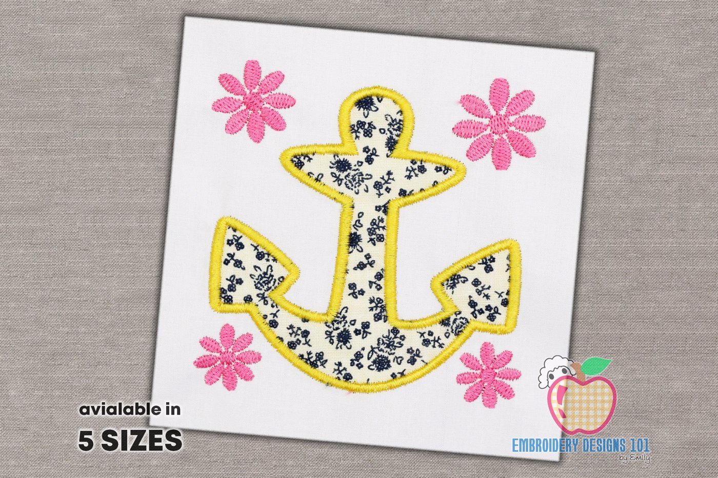 Floral Anchor Embroidery design