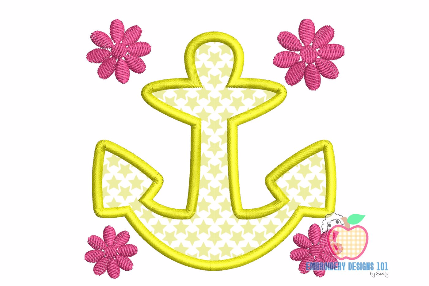 Floral Anchor Embroidery design