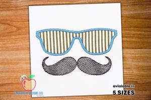 Mustache with Sunglasses Applique Pattern