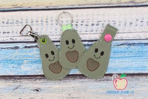 Cartoon Avocado  Keyfob Keychain ITH