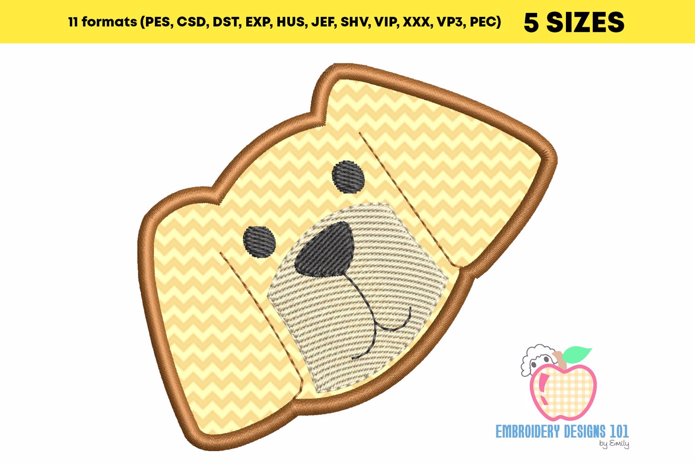 Cute Puppy Applique pattern