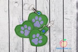 Dog Paw ITH Key Fob Pattern