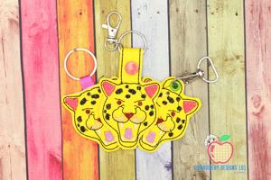 Leopard Face ITH Key Fob Pattern