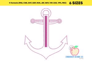 Nautical Floral anchor Quick Stitch