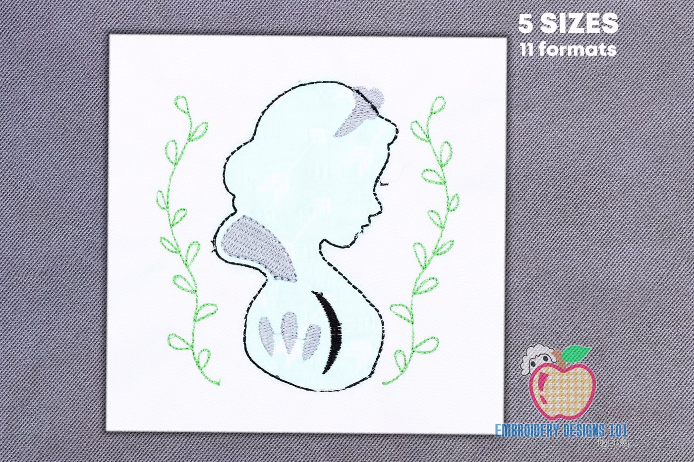 Snow Princess Silhouette Stitch Applique