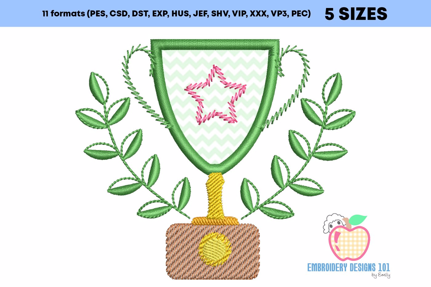 Sports Trophy For The Winner Applique Pattern