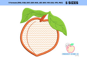Mini Peach Embroidery Applique