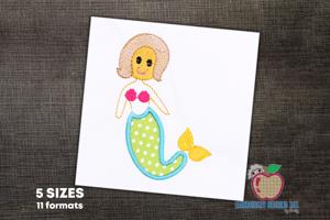 Cute Baby Mermaid Embroidery Applique