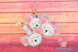Happy mouse Face ITH Key Fob Pattern